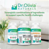 Dr. Olivia Naturals frasco en mesa de noche evocando rutina de sueño tranquila