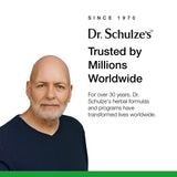 Dr. Schulze's etiqueta nutricional clara con detalles de vitaminas y proteínas