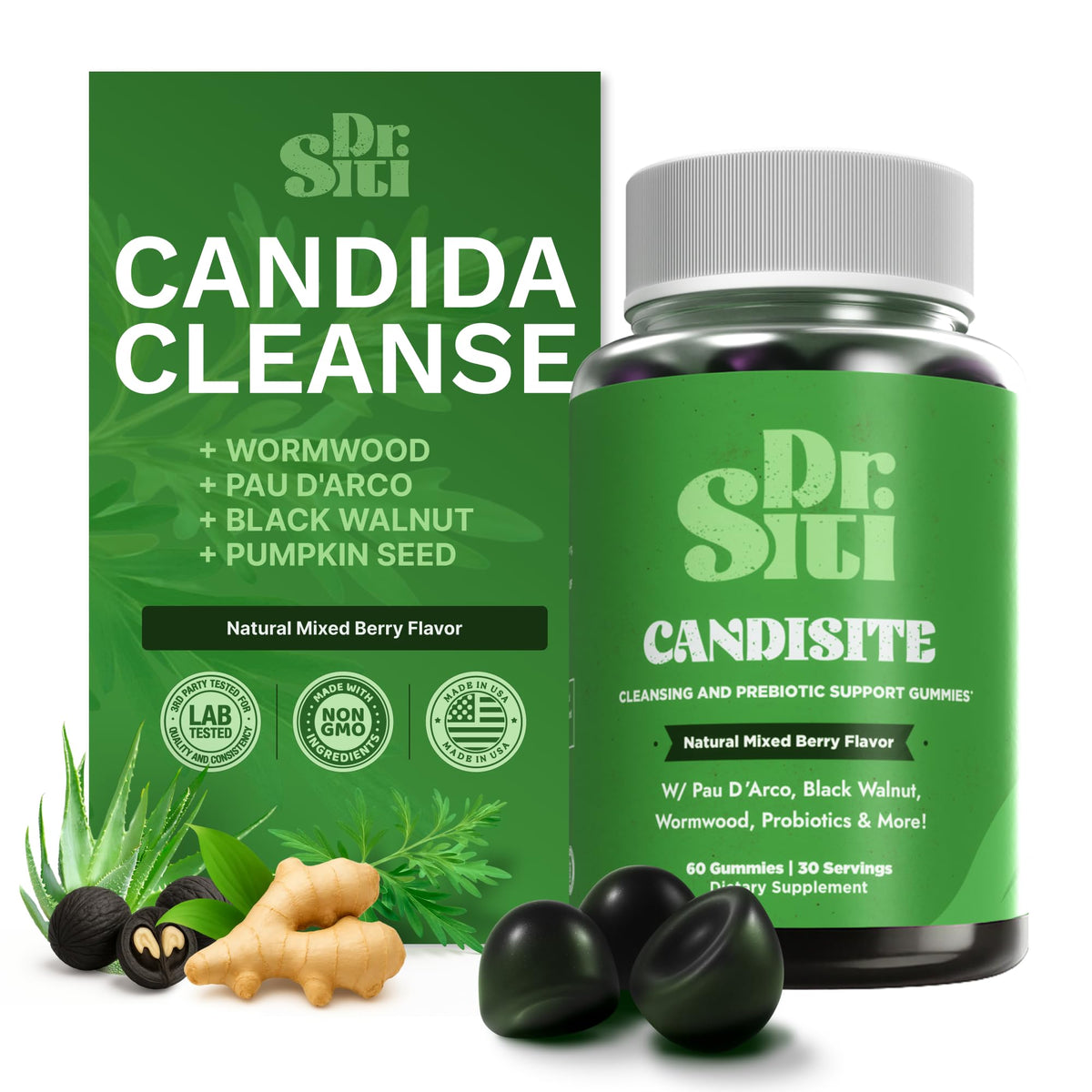 Dr. Siti Candisite envase frontal mostrando marca y beneficio digestivo