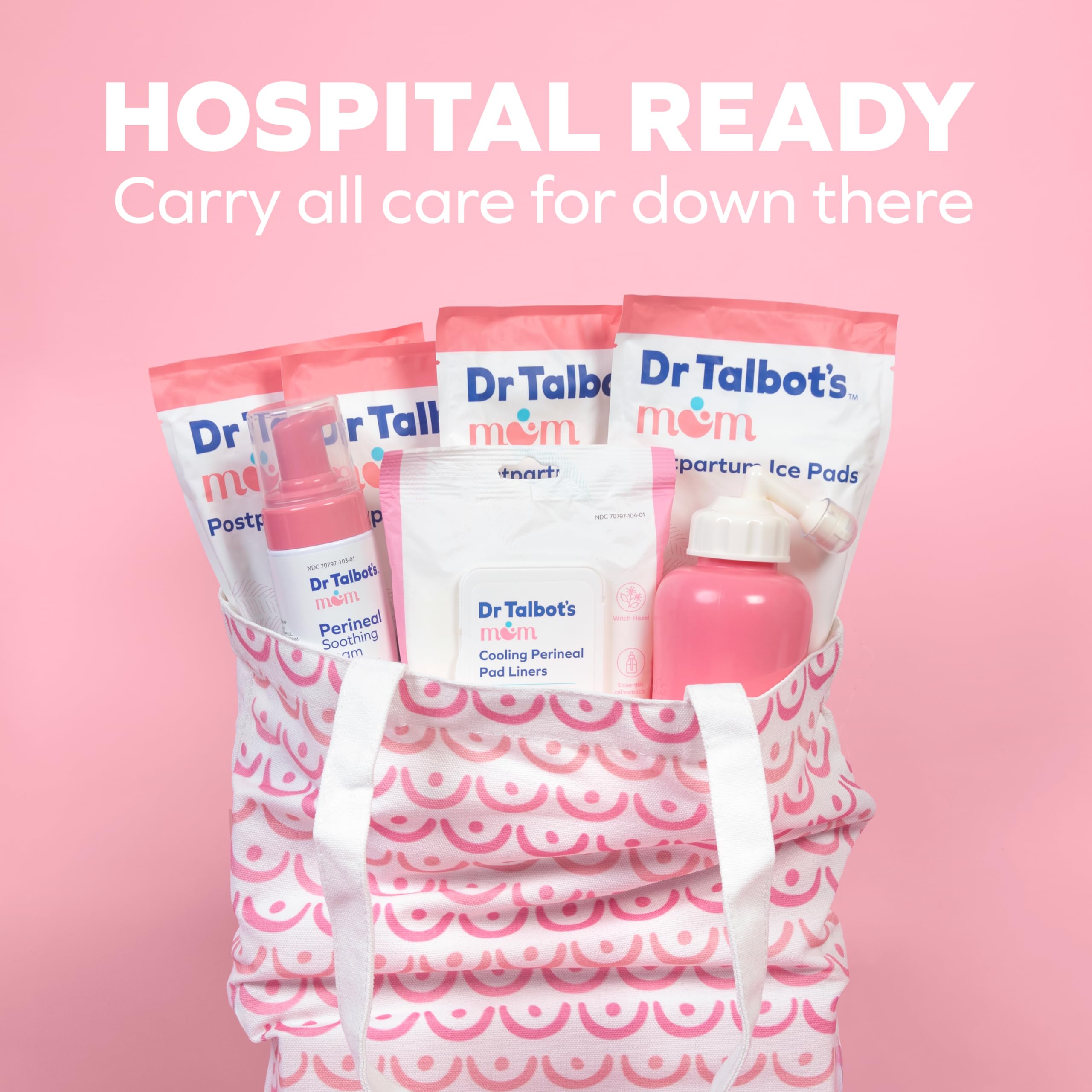 Dr. Talbot's Mom madre usando productos en entorno hospitalario para confort