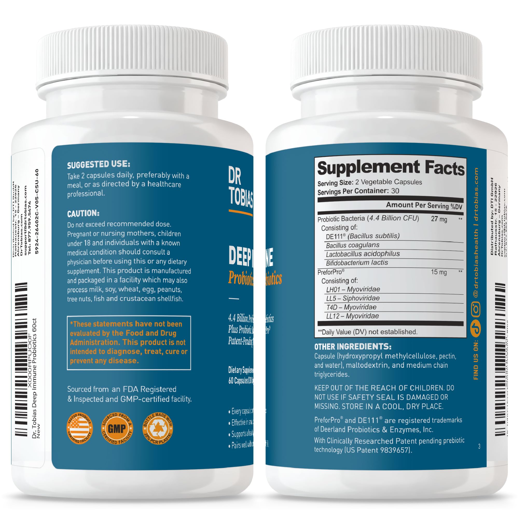Dr. Tobias Deep Immune junto a otros suplementos para combinar rutinas