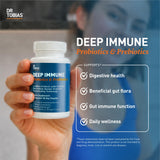 Dr. Tobias primer plano de cápsula Deep Immune destacando recubrimiento estable