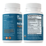 Dr. Tobias etiqueta con lista de ingredientes y beneficios para el metabolismo
