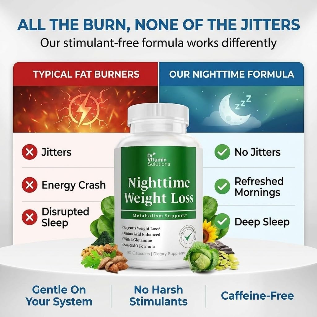 DR VITAMIN SOLUTIONS frasco sobre mesita de noche promoviendo descanso reparador