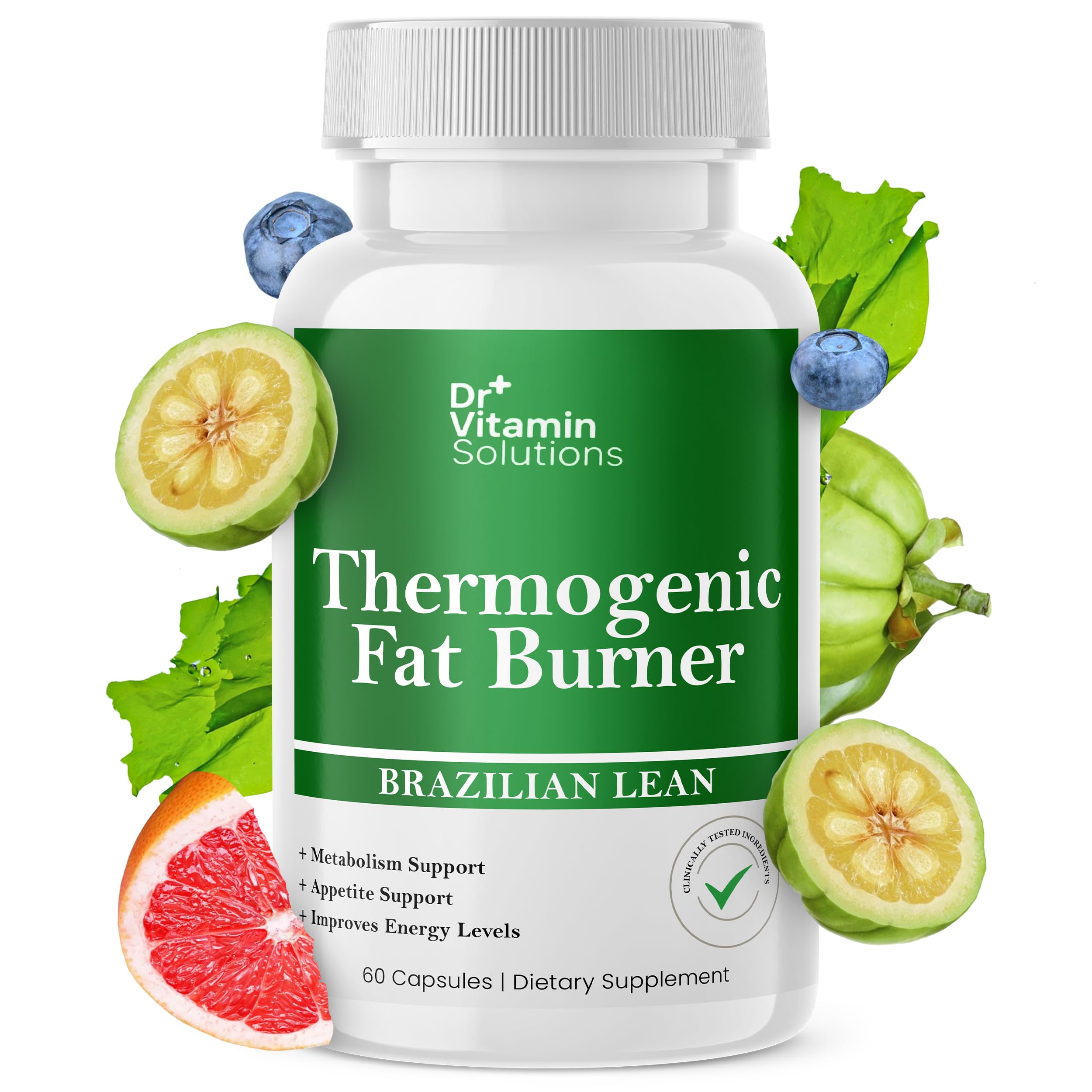 DR VITAMIN SOLUTIONS frente del empaque mostrando 60 cápsulas y beneficios