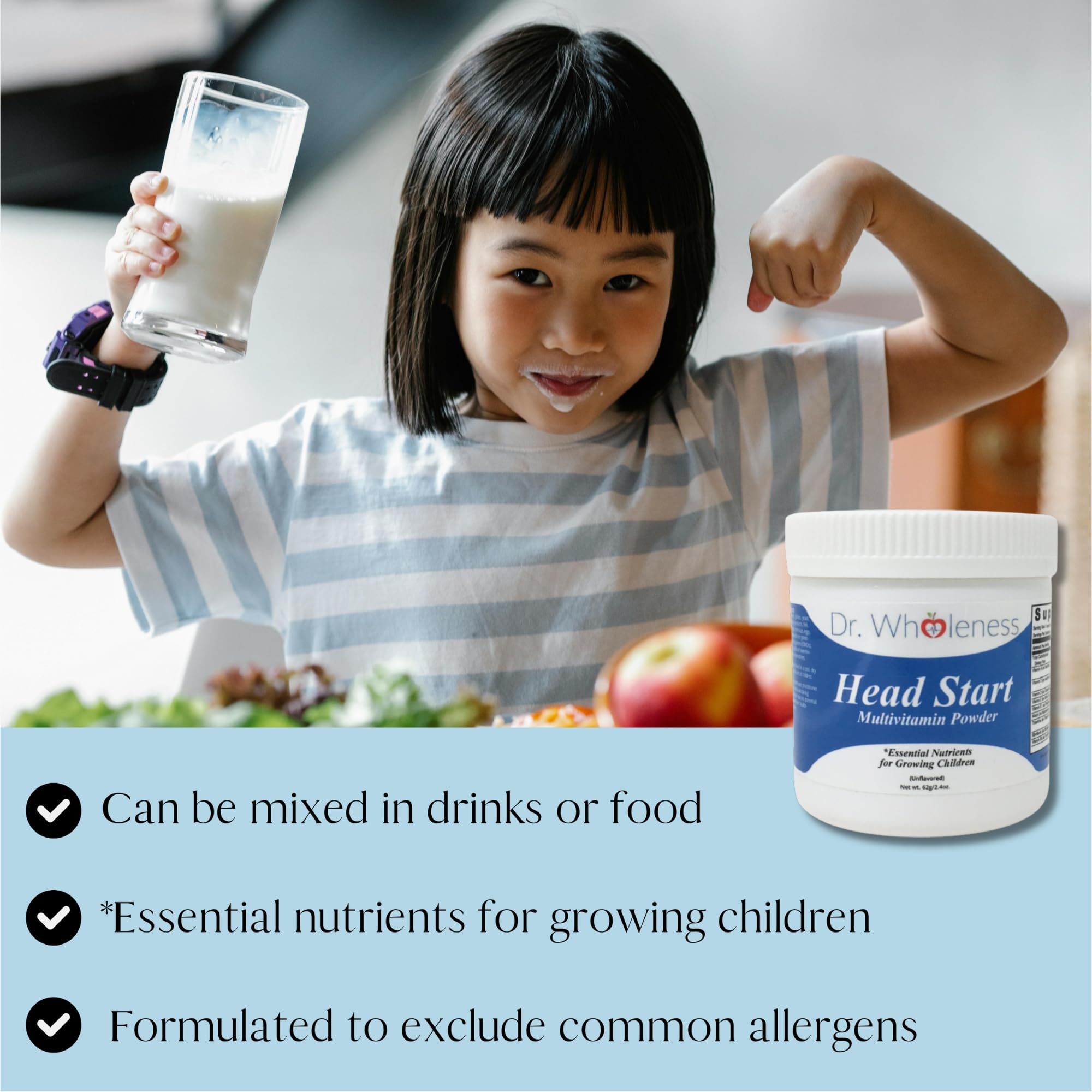 Dr. Wholeness porcionador de Head Start con cucharita para dosis precisas