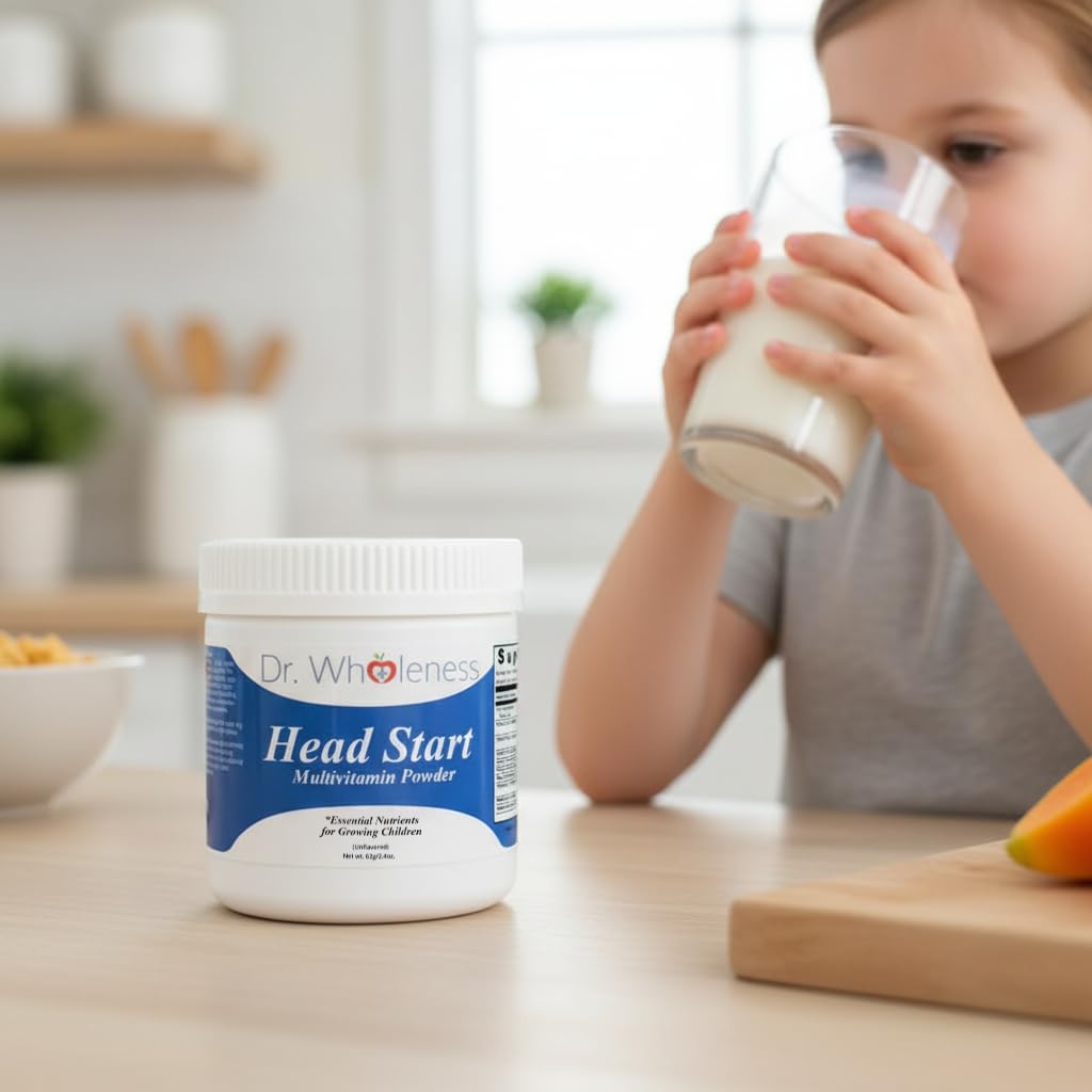Dr. Wholeness mezcla Head Start añadida a batido infantil sin cambiar sabor
