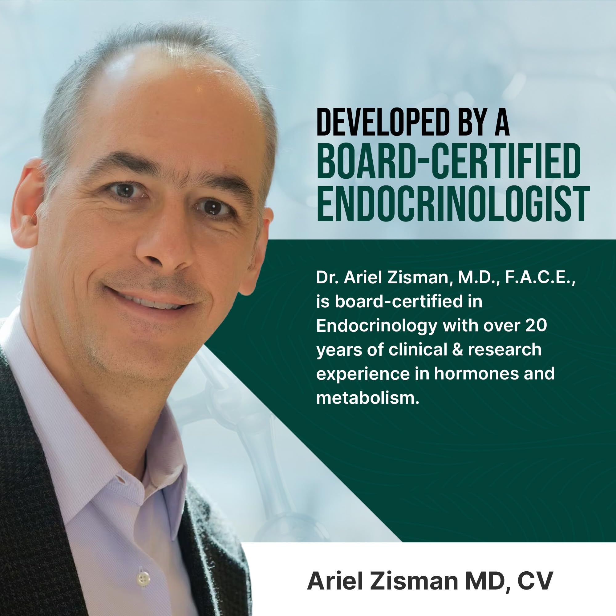 Dr. Zisman ZINERGY frasco en entorno de entrenamiento indicando apoyo para estilos de vida activos