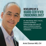 Dr. Zisman ZINERGY frasco en entorno de entrenamiento indicando apoyo para estilos de vida activos