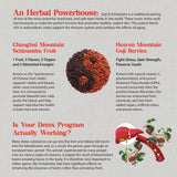 Dragon Herbs mezcla en vaso demostrando disolución instantánea
