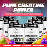 DRAGON PHARMA disolviendo creatina en vaso, uso práctico y sabor agradable