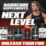 DRAGON PHARMA Venom Inferno atleta mezclando pre-entrenamiento en gimnasio