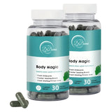 DrBuma envase frontal Body Magic mostrando etiqueta clara y beneficio fresco