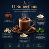 Dream Cocoa cacao servido en taza creando una rutina nocturna
