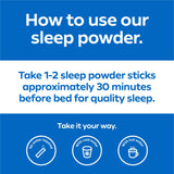 Dream Water etiqueta e ingredientes en primer plano, muestra la mezcla SleepStat™