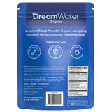 Dream Water etiqueta de ingredientes destacando GABA, melatonina y 5-HTP