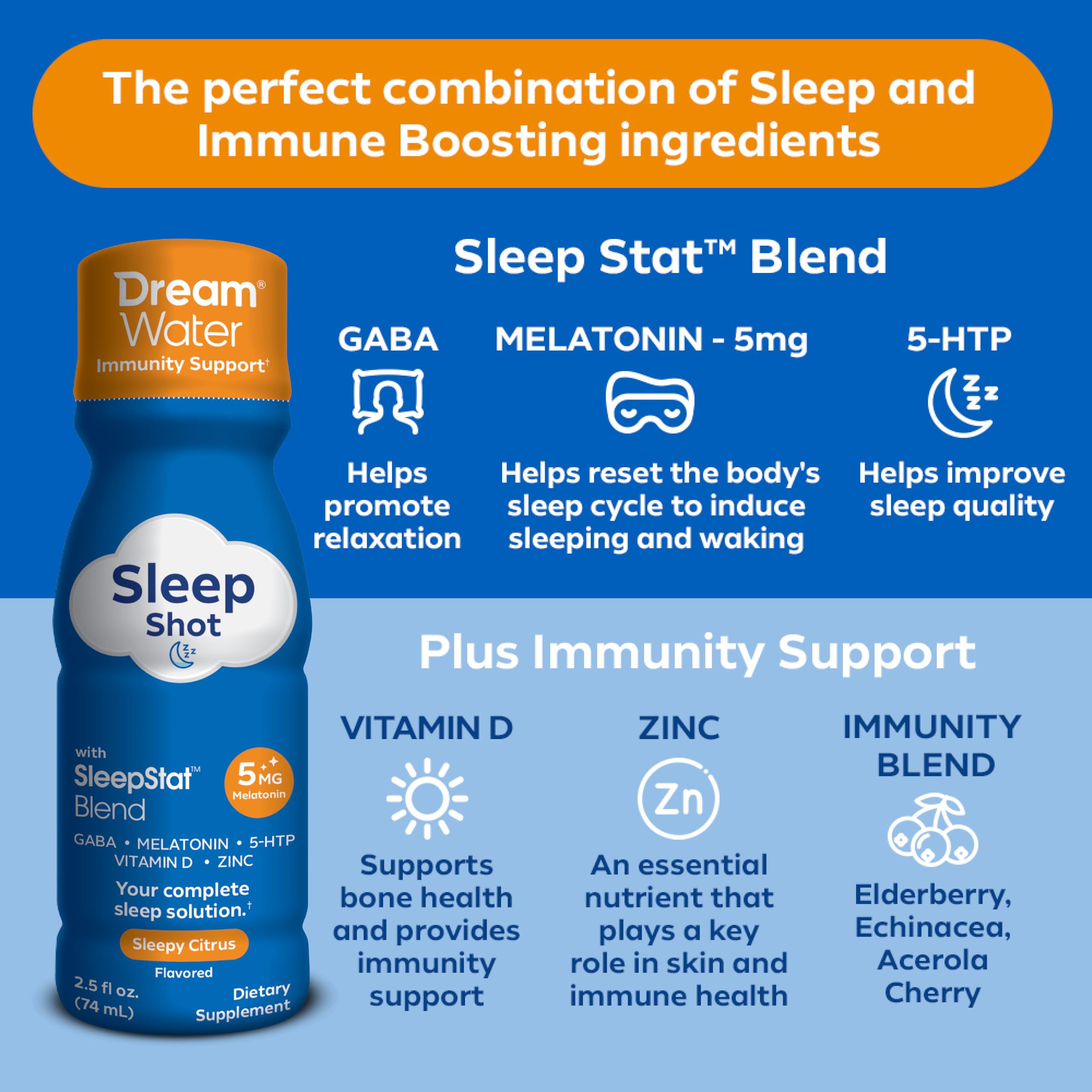 Dream Water textura y color del shot Sleepy Citrus, atractivo natural