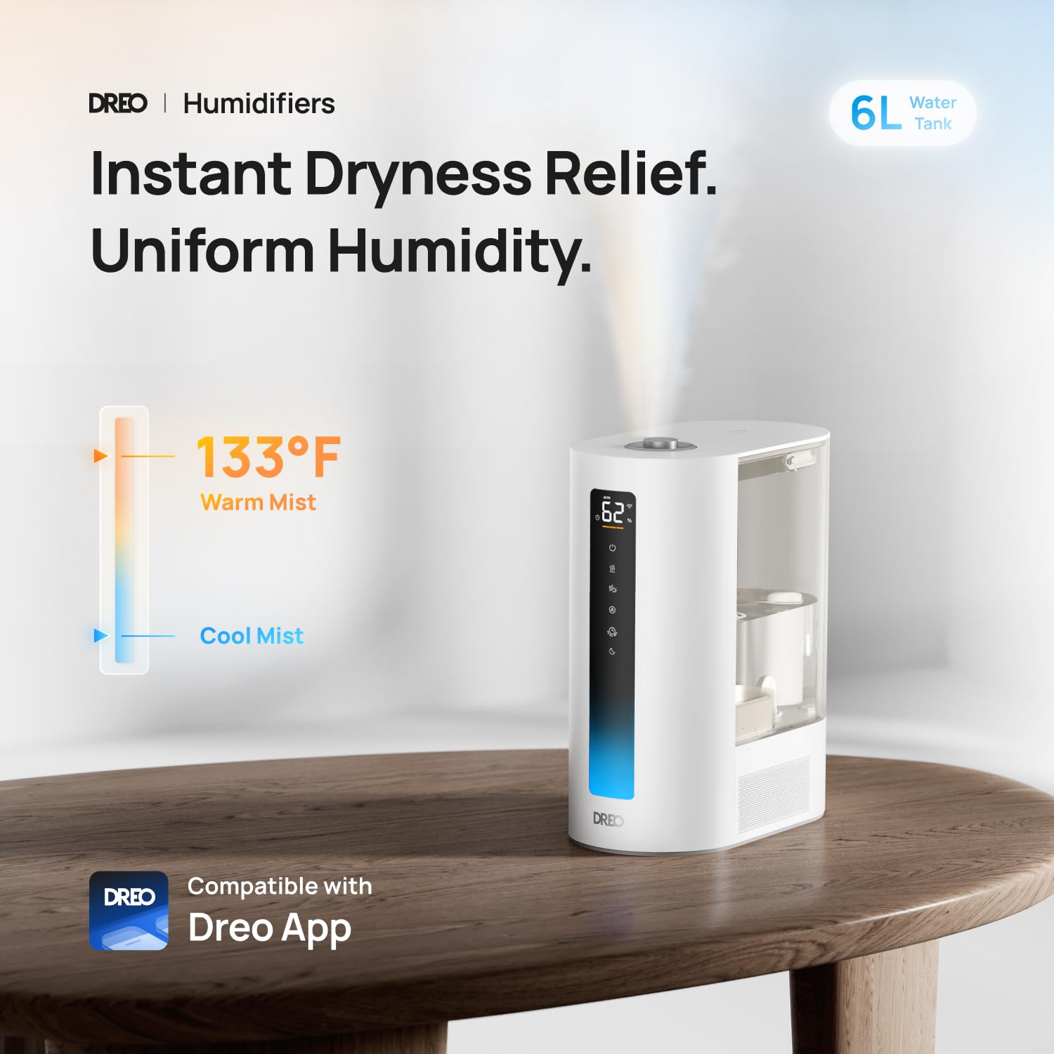 DREO humidificador emisión de niebla alta para rápida cobertura