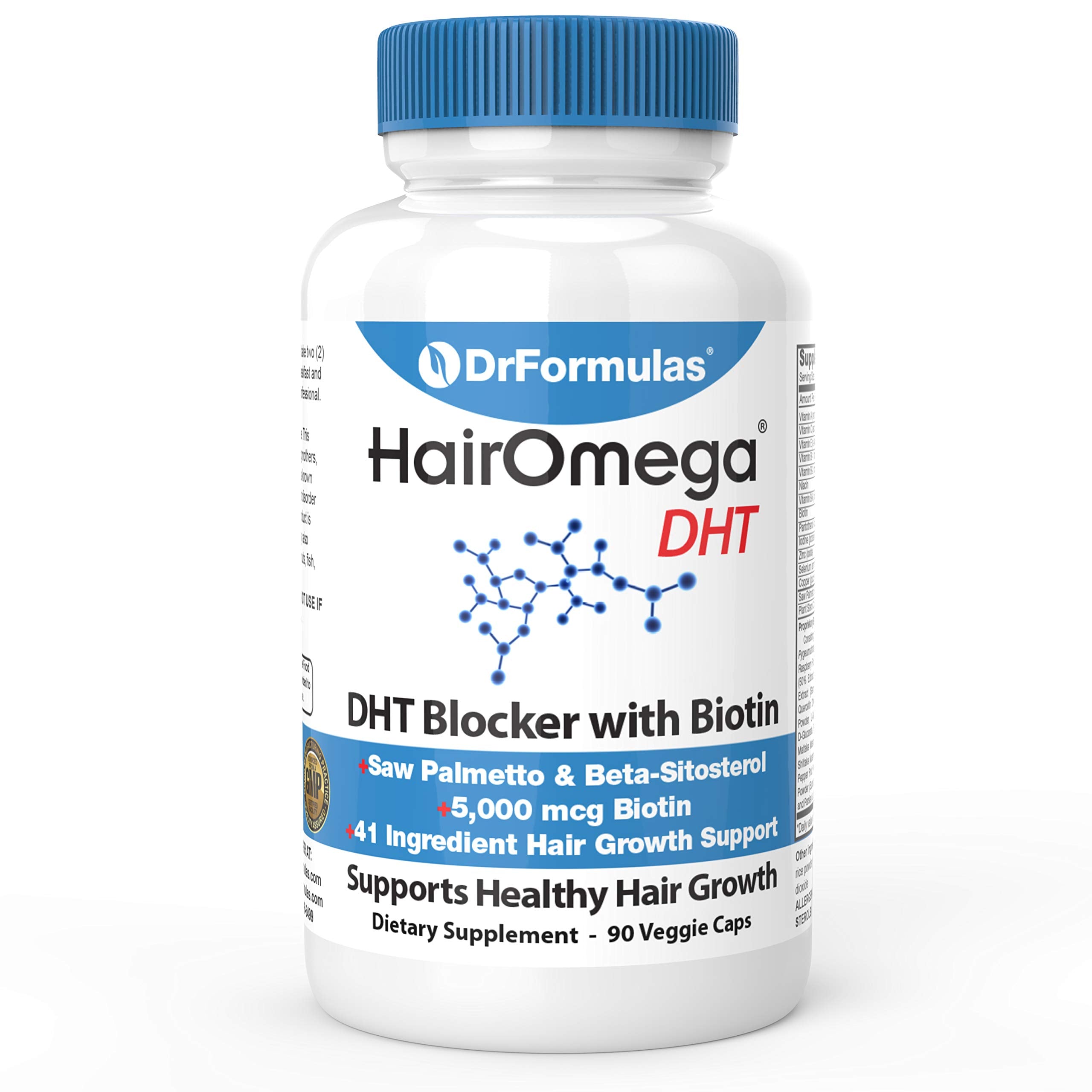 DrFormulas Hairomega frente del empaque mostrando presentación y beneficio nutritivo