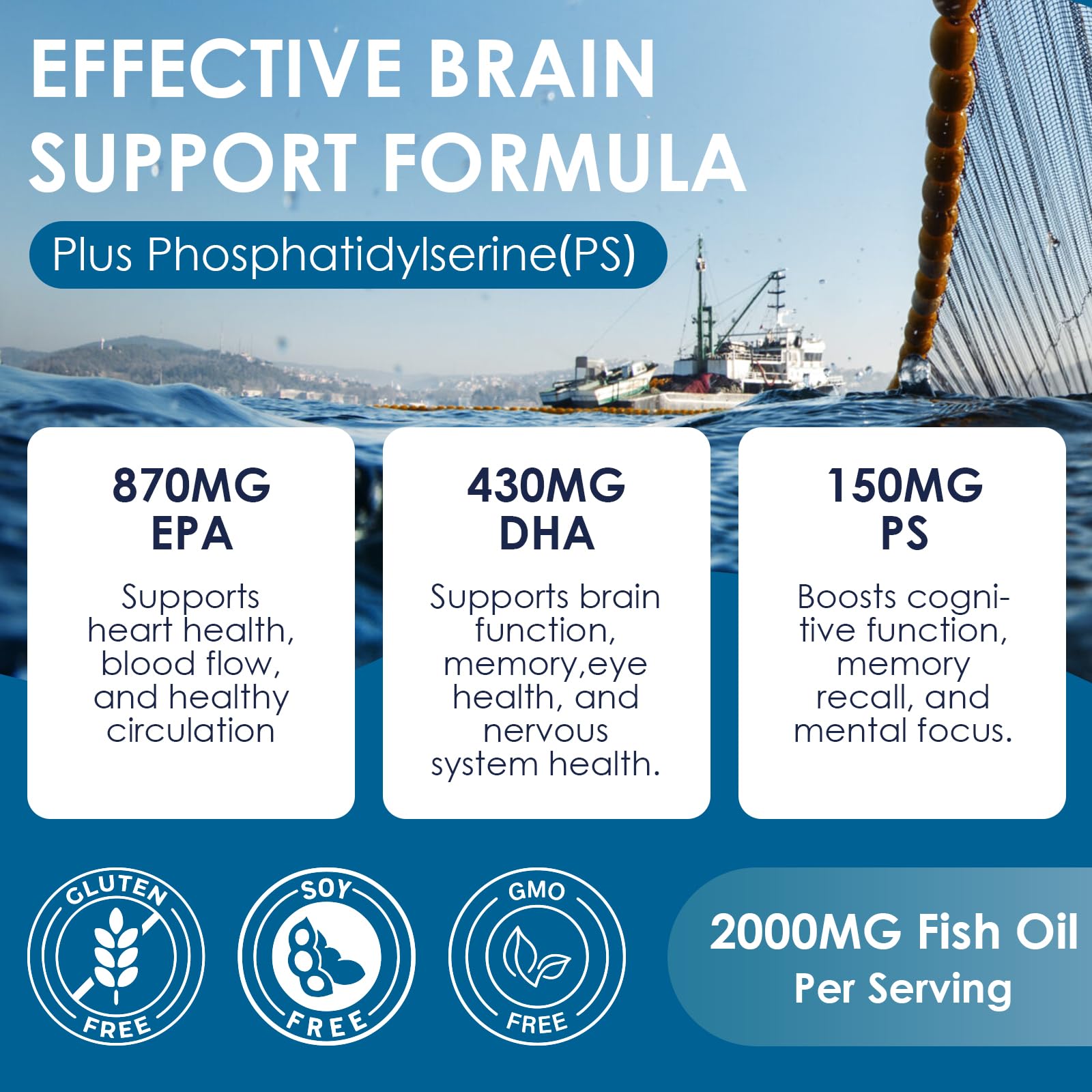 DRFOSTER detalle de la etiqueta que muestra EPA, DHA, PS y vitamina E