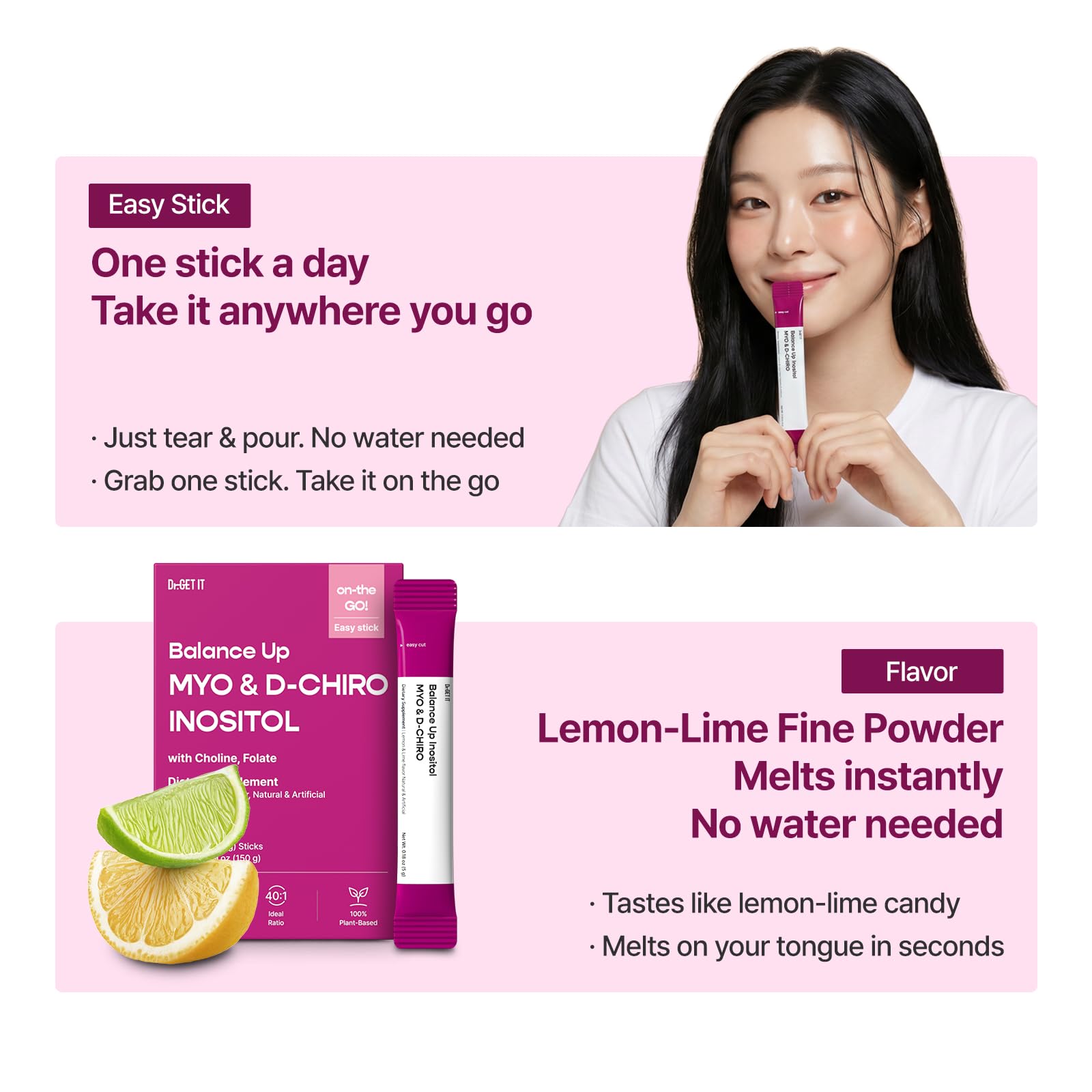 Dr.GET IT ingredientes principales folato y colina en foco para soporte metabólico