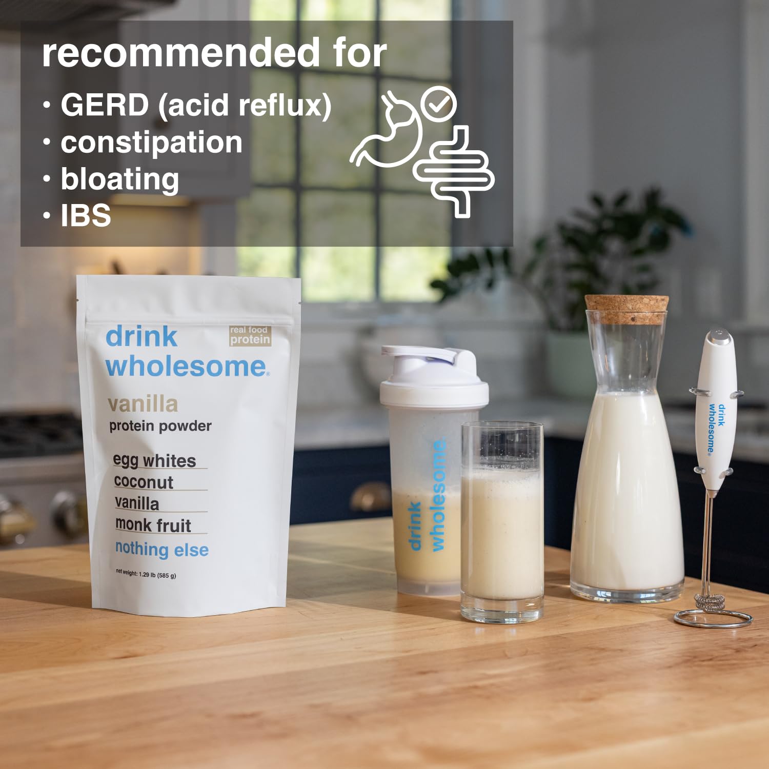 drink wholesome batido preparado para beber, digestión suave