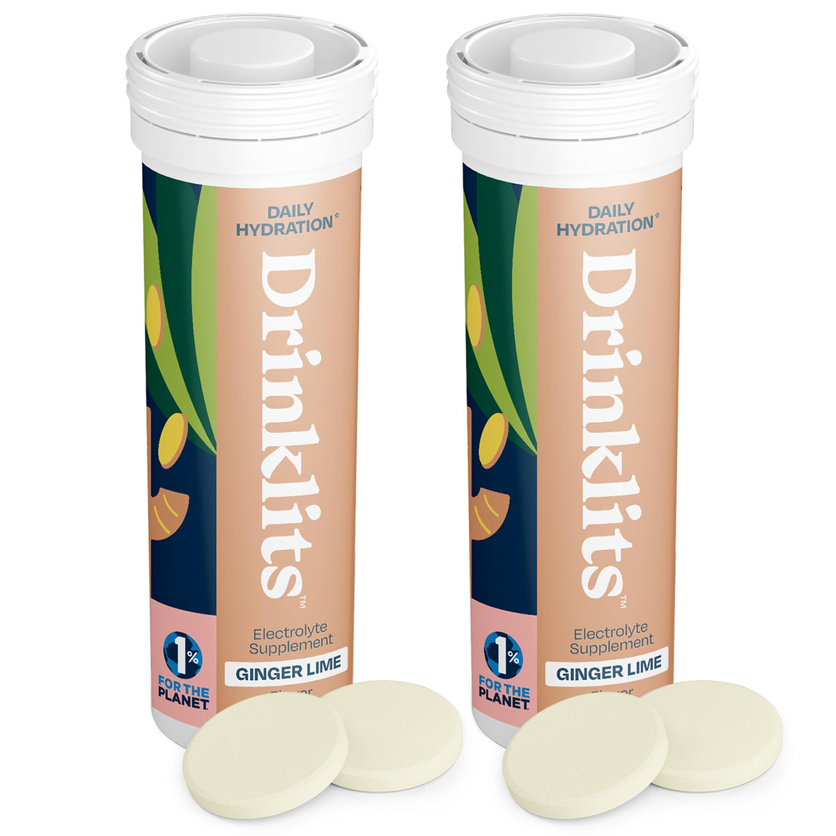Drinklits vista frontal del empaque mostrando dos tubos y diseño fresco