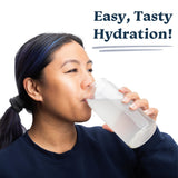 Drinklits tableta efervescente disolviéndose en agua proporcionando sabor rápido
