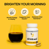drinkwel cápsula en primer plano que resalta textura y calidad
