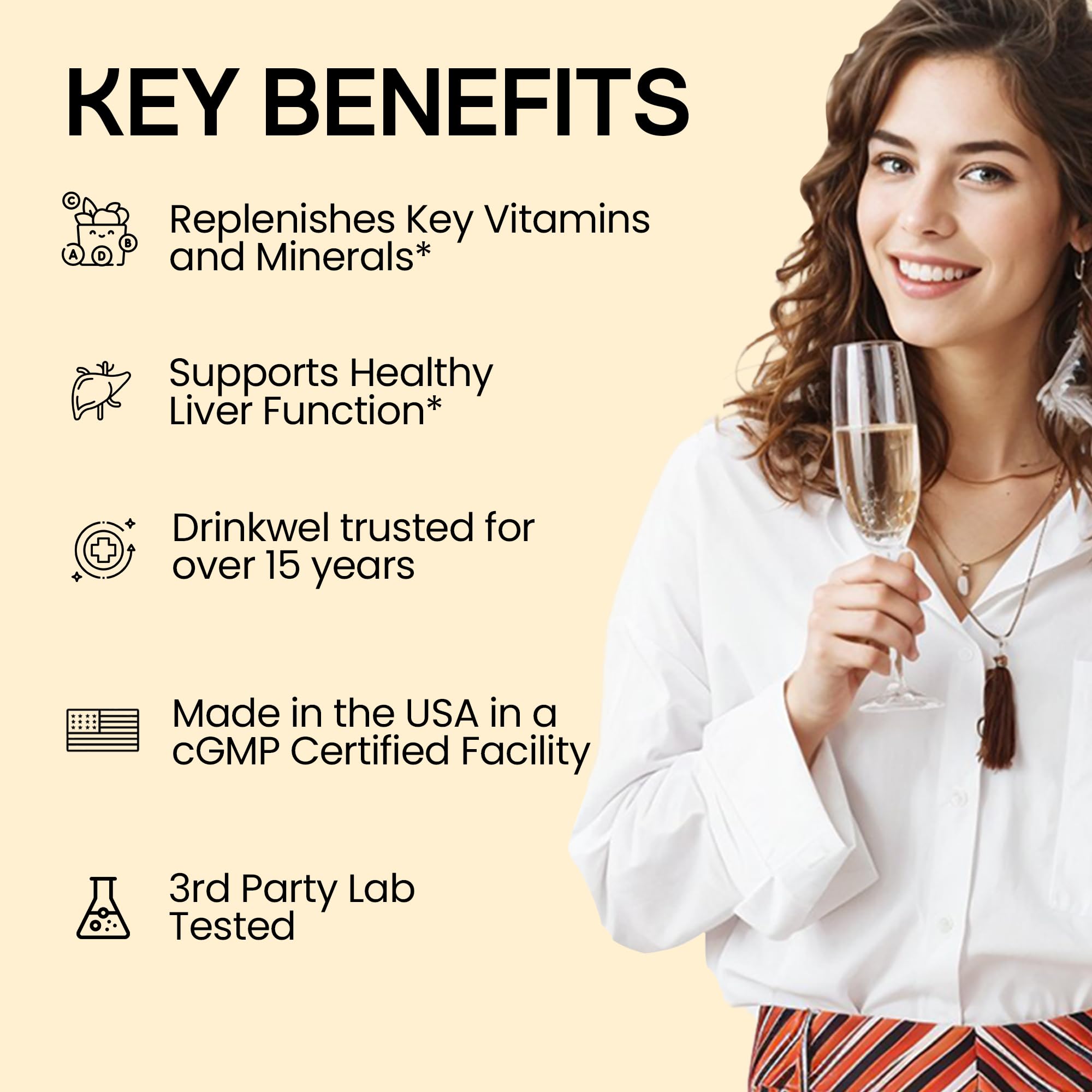 drinkwel etiqueta con lista de ingredientes para transparencia y calidad