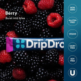 DripDrop ingredientes naturales Berry con frutas y extractos visibles