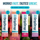 DripDrop cuatro sabores Strawberry Kiwi Peach Cherry Limeade