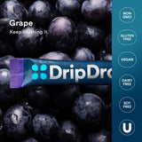 DripDrop etiqueta informativa con ingredientes y ventajas claras