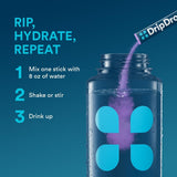 DripDrop sobre individual abierto listo para mezclar y transportar