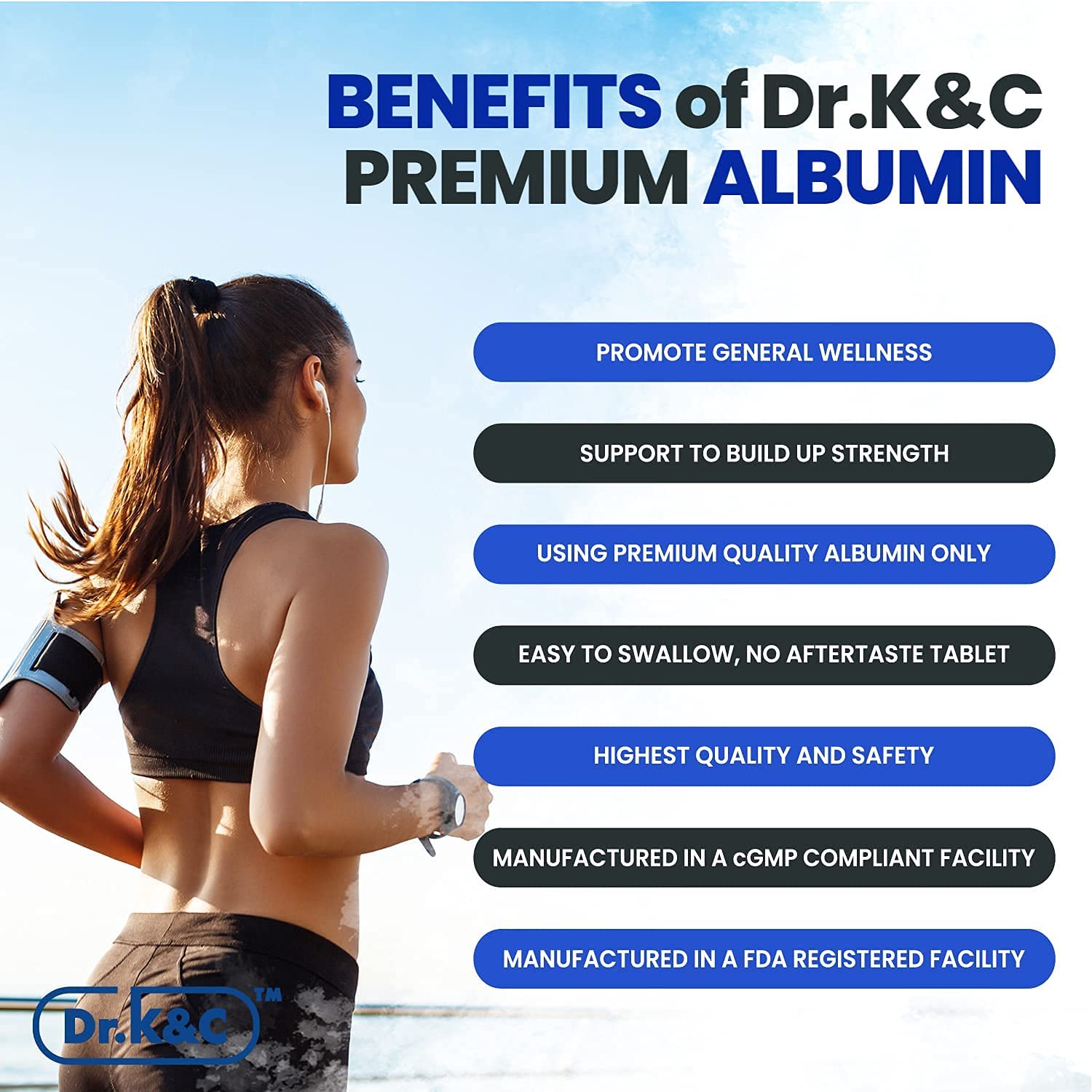 Dr.K&C etiqueta con información nutricional y advertencias claras