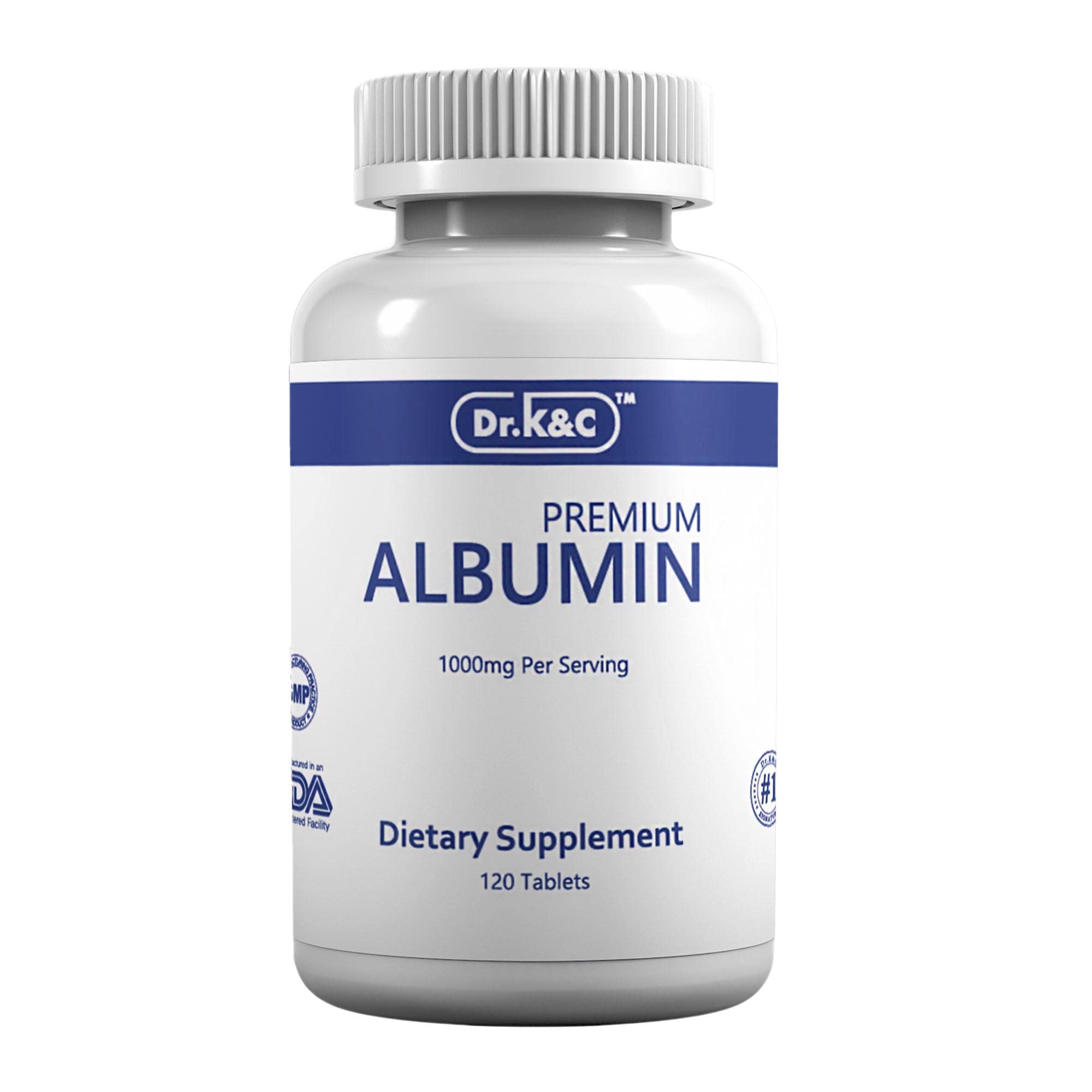 Dr.K&C envase frontal de albumina mostrando formato y cantidad
