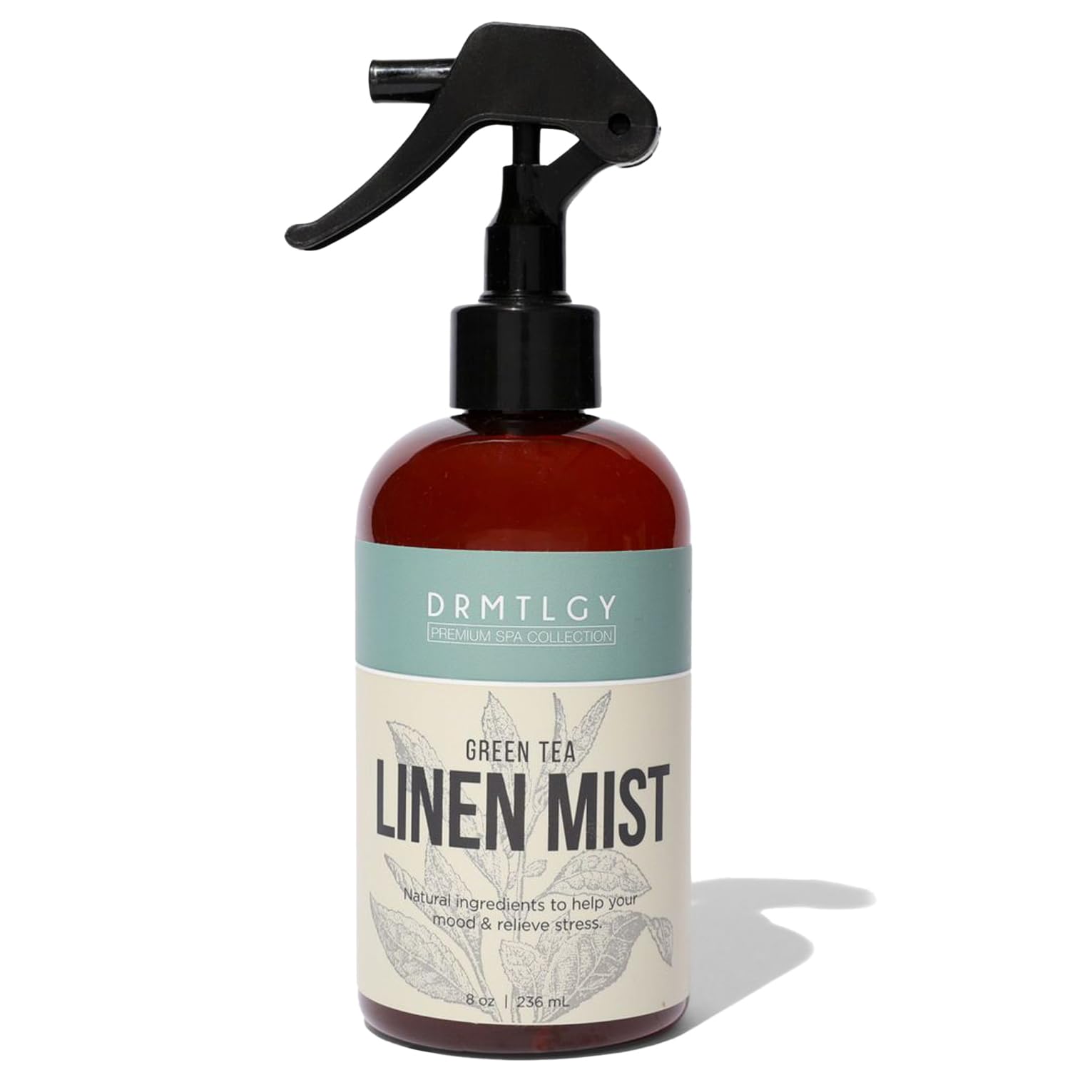 DRMTLGY botella frontal mostrando etiqueta y beneficios naturales