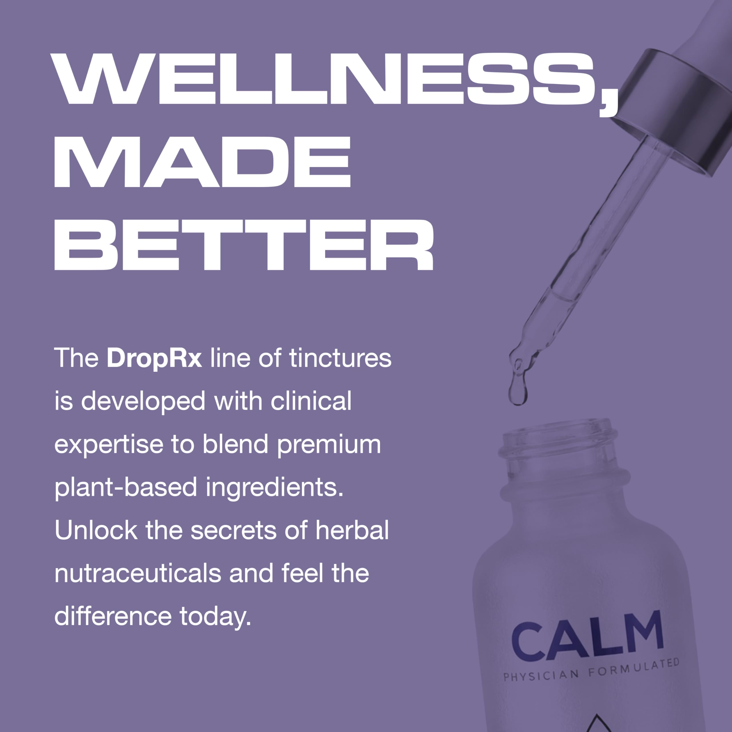 DROP RX FEEL. BETTER. etiqueta ampliada con lista de ingredientes orgánicos