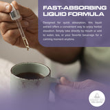 DROP RX FEEL. BETTER. gotas en taza de té para mezcla rápida y cómoda