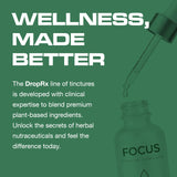 DROP RX FEEL. BETTER. ingredientes secos (romero, salvia) enfatizando naturalidad