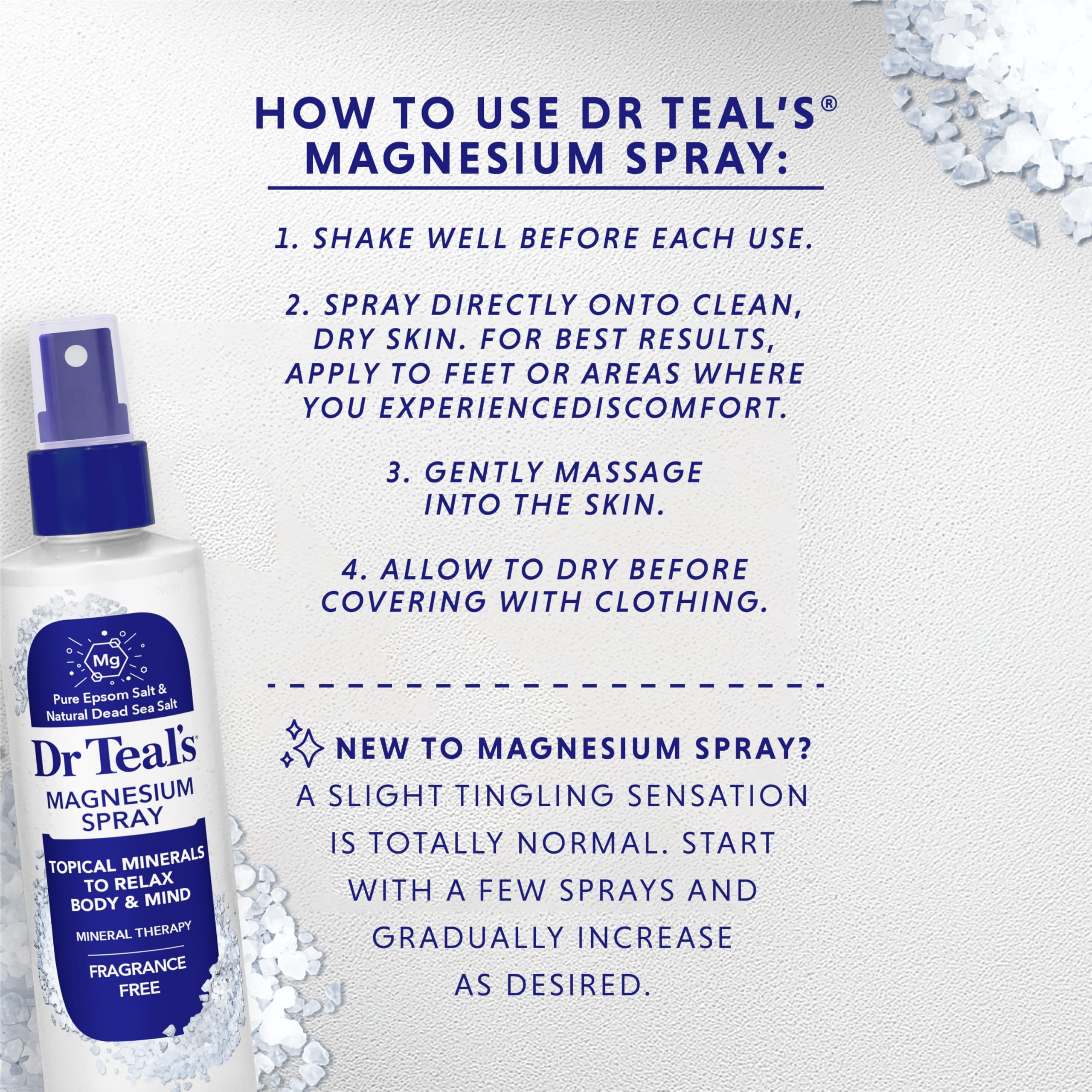 Dr Teal's etiqueta con ingredientes clave y lectura clara