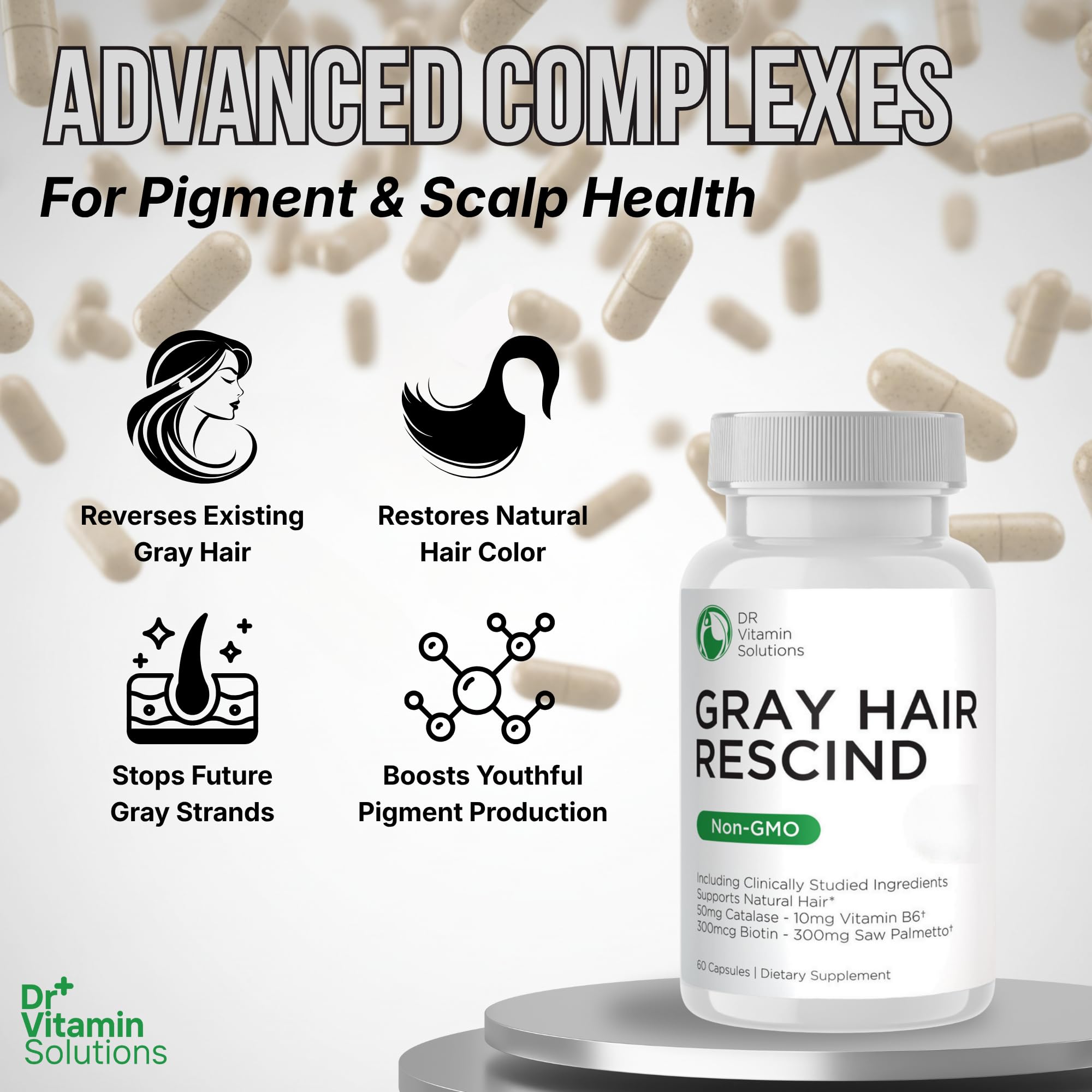 DR VITAMIN SOLUTIONS comparación antes y después resaltando fuerza capilar