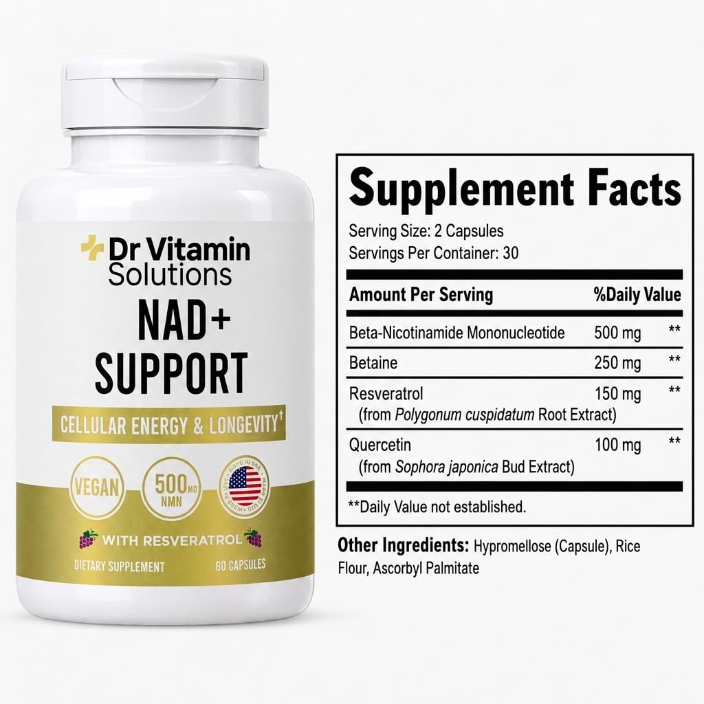 DR VITAMIN SOLUTIONS envase rodeado de plantas que sugieren resveratrol