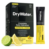 DryWater paquete frontal limón lima mostrando diseño y beneficios