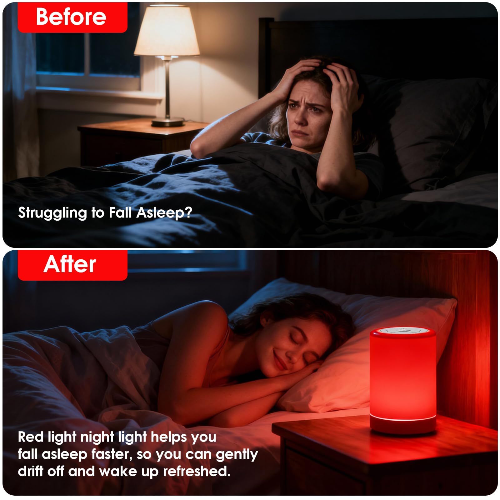 DSJGB lámpara en mesita de noche creando ambiente nocturno reconfortante