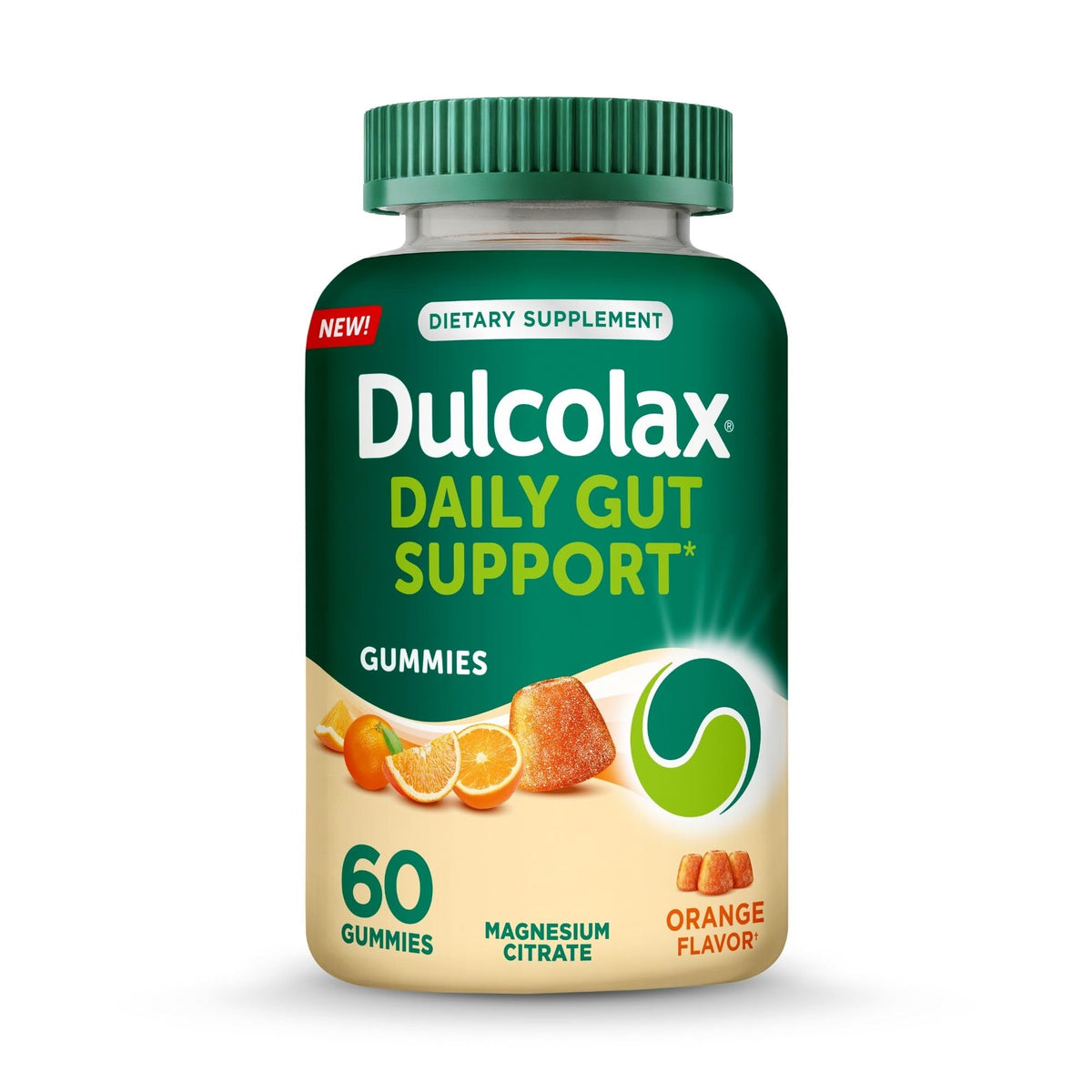 Dulcolax envase frontal mostrando 60 gomitas naranja, presentación clara