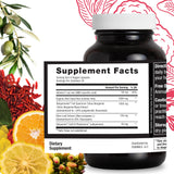 Durable etiqueta nutricional en primer plano indicando dosis y componentes