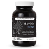 Durable Prostate vista frontal del envase mostrando 60 softgels y claridad de marca