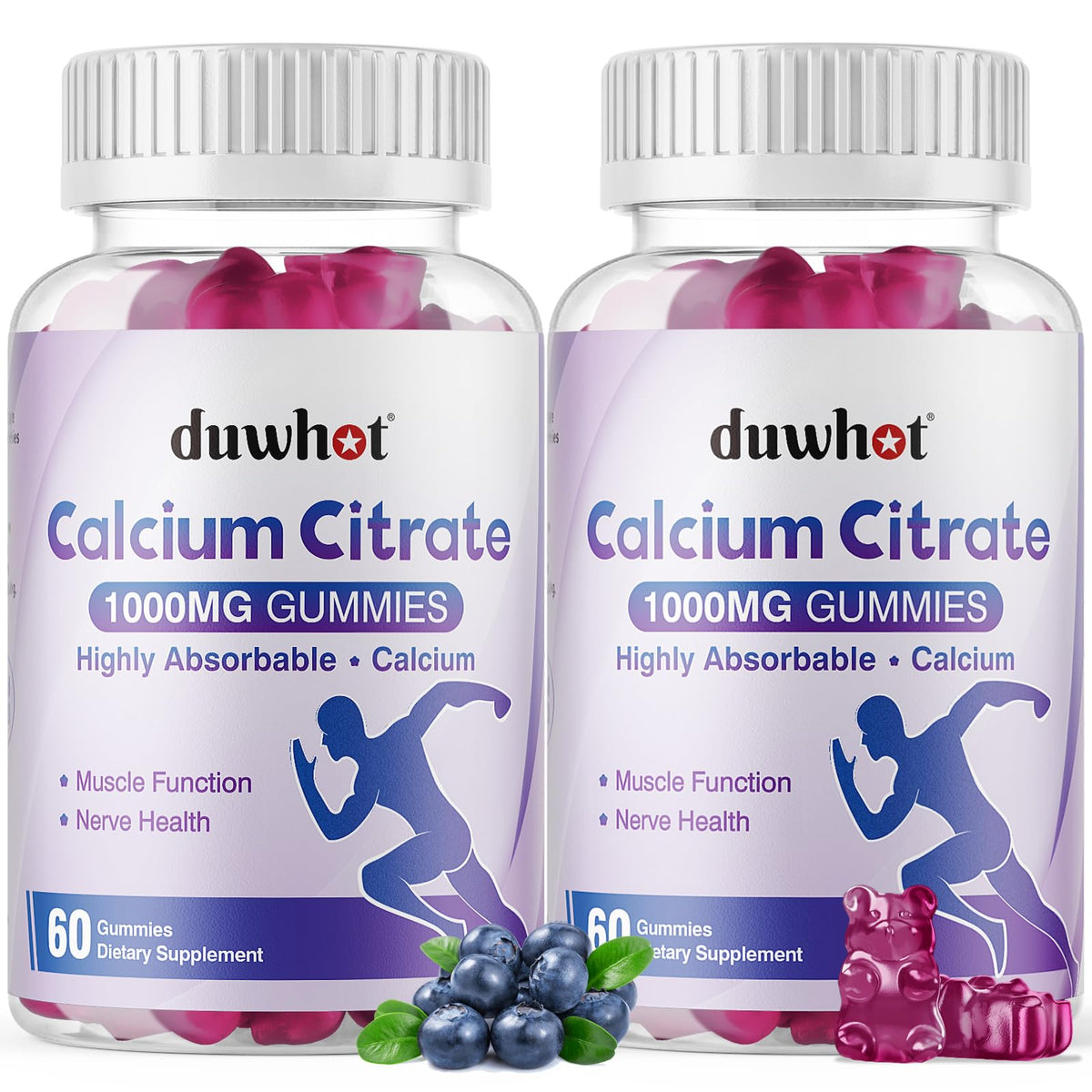 duwhot empaque frontal que muestra 120 gomitas y beneficios