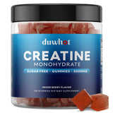 duwhot envase frontal que muestra 120 gomitas, práctico y portable